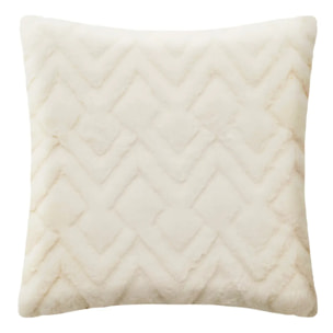 Coussin "Mara" - fausse fourrure - blanc - 45x45 cm