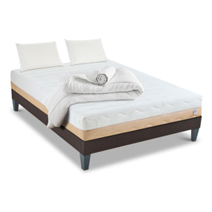 Ensemble Matelas Châtelet & Sommier KIT15, 24 cm, Mémoire de Forme Haute Densité, Soutien Ferme