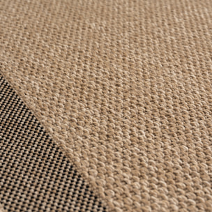 TIMBER - Tapis rond intérieur/extérieur beige effet jute à motif cadre