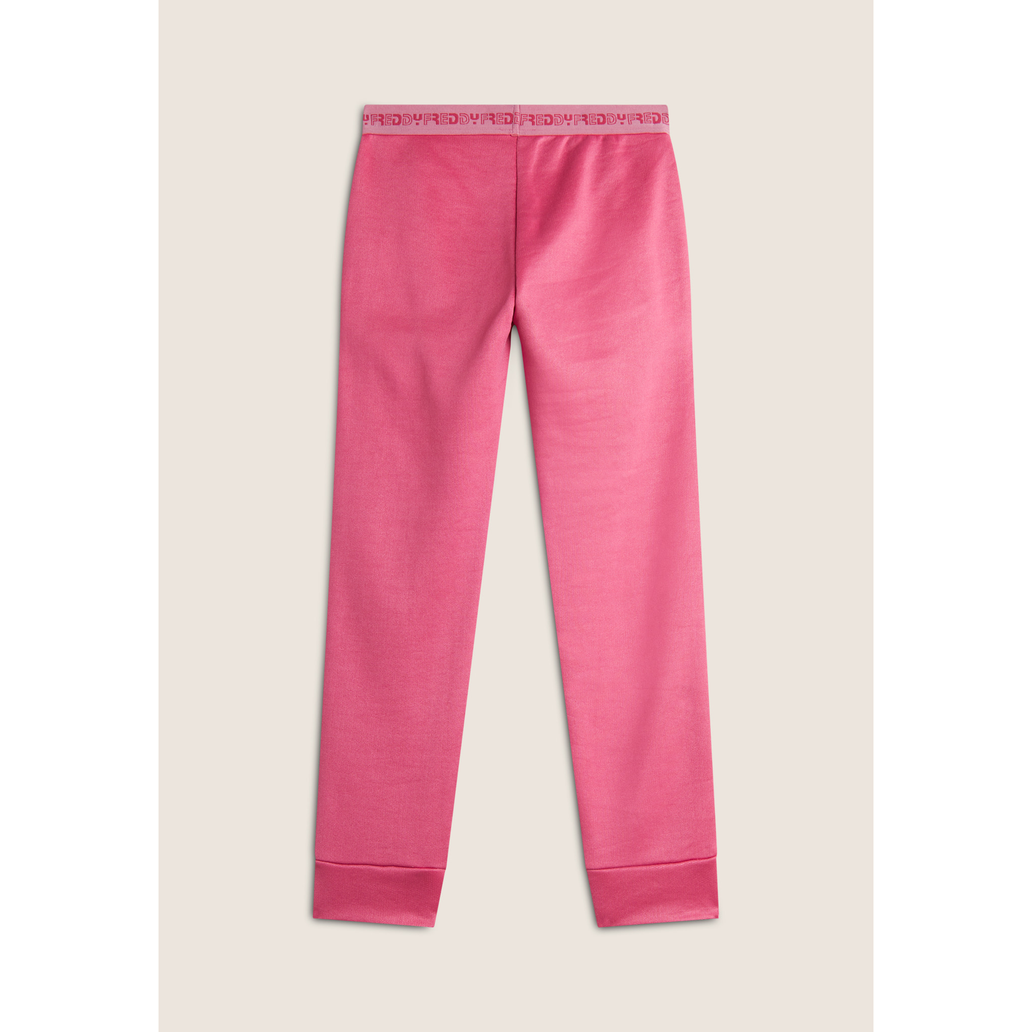 Pantaloni Bambina con Elastico Jacquard e Piping a Contrasto