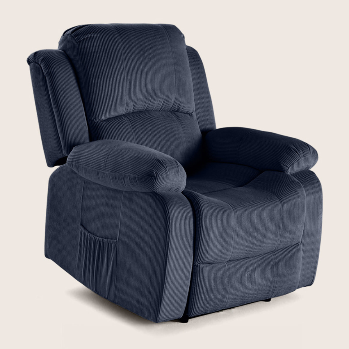 Armand - fauteuil relax électrique en velours côtelé - Bleu marine