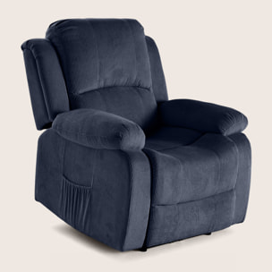 Armand - fauteuil relax électrique en velours côtelé - Bleu marine