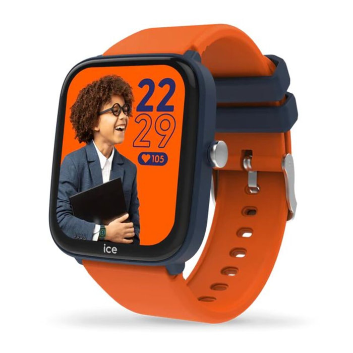 Montre connectée ICEWATCH Junior 2.0 - Blue + Bracelet orange