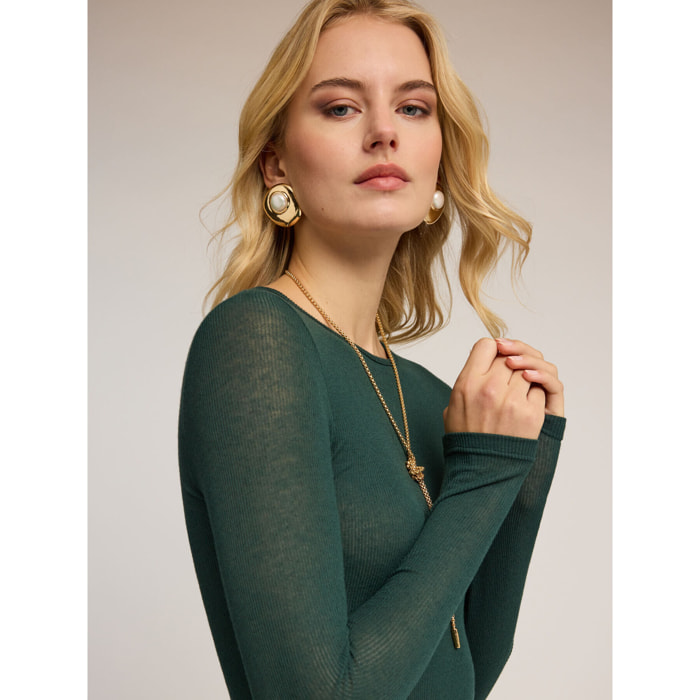 Motivi - T-shirt sottogiacca misto cachemire - Verde