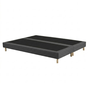 Ensemble matelas mousse haute résilience CALLISTO, H29 cm, accueil mémoire de forme, sommier gris foncé