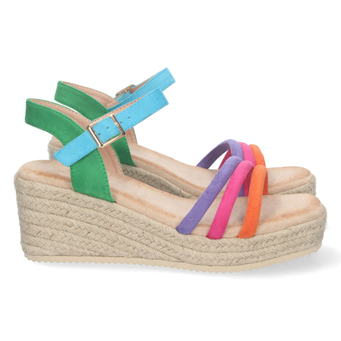 Sandalia de Cuña con Yute y Hebilla