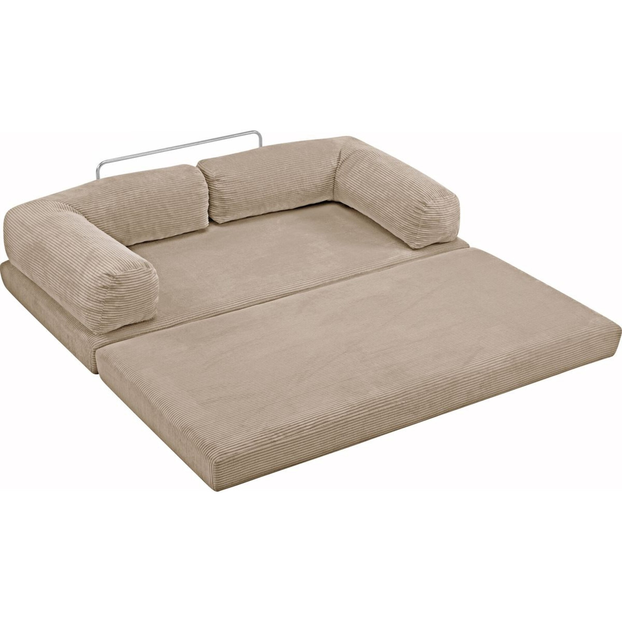 Canapé convertible compressé 3 places en velours côtelé - BUDDY