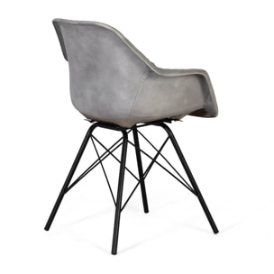 Silla de Piel 61 Cm Estilo Industrial