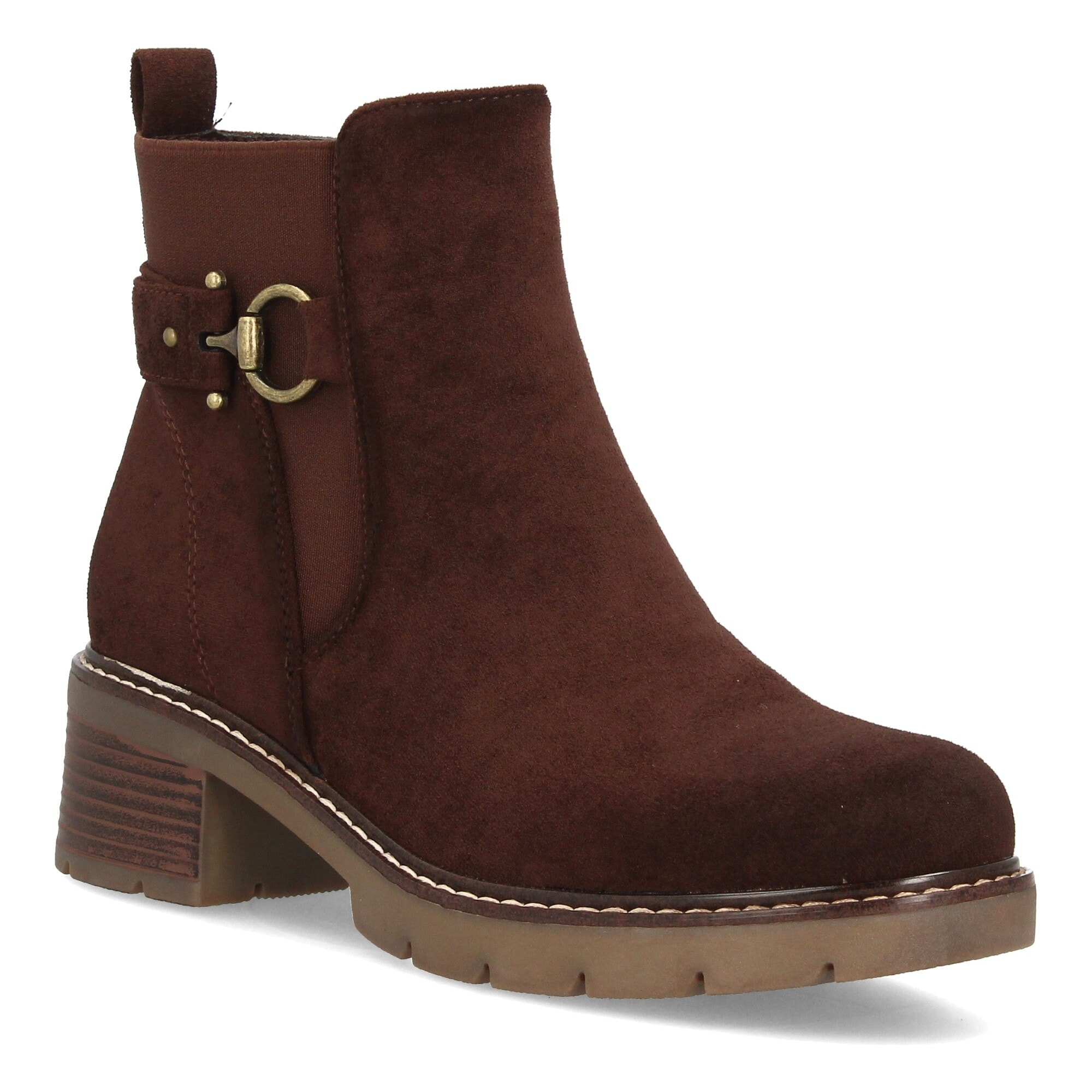 Botines para mujer con hebilla y tacón