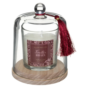Bougie parfumée Loli 130g avec cloche verre fruits rouges