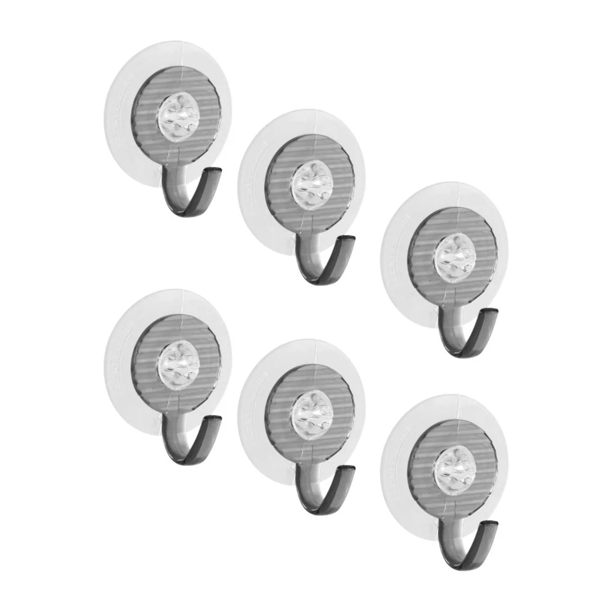 Crochets ventouses en plastique lot de 6, dimensions 4,5 cm Fackelmann Tecno