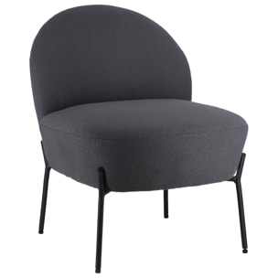 Fauteuil en tissu boucle gris HELMI