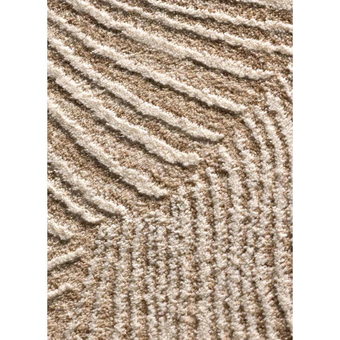 ONA Alfombra geométrica con flecos beige, varias medidas disponibles.