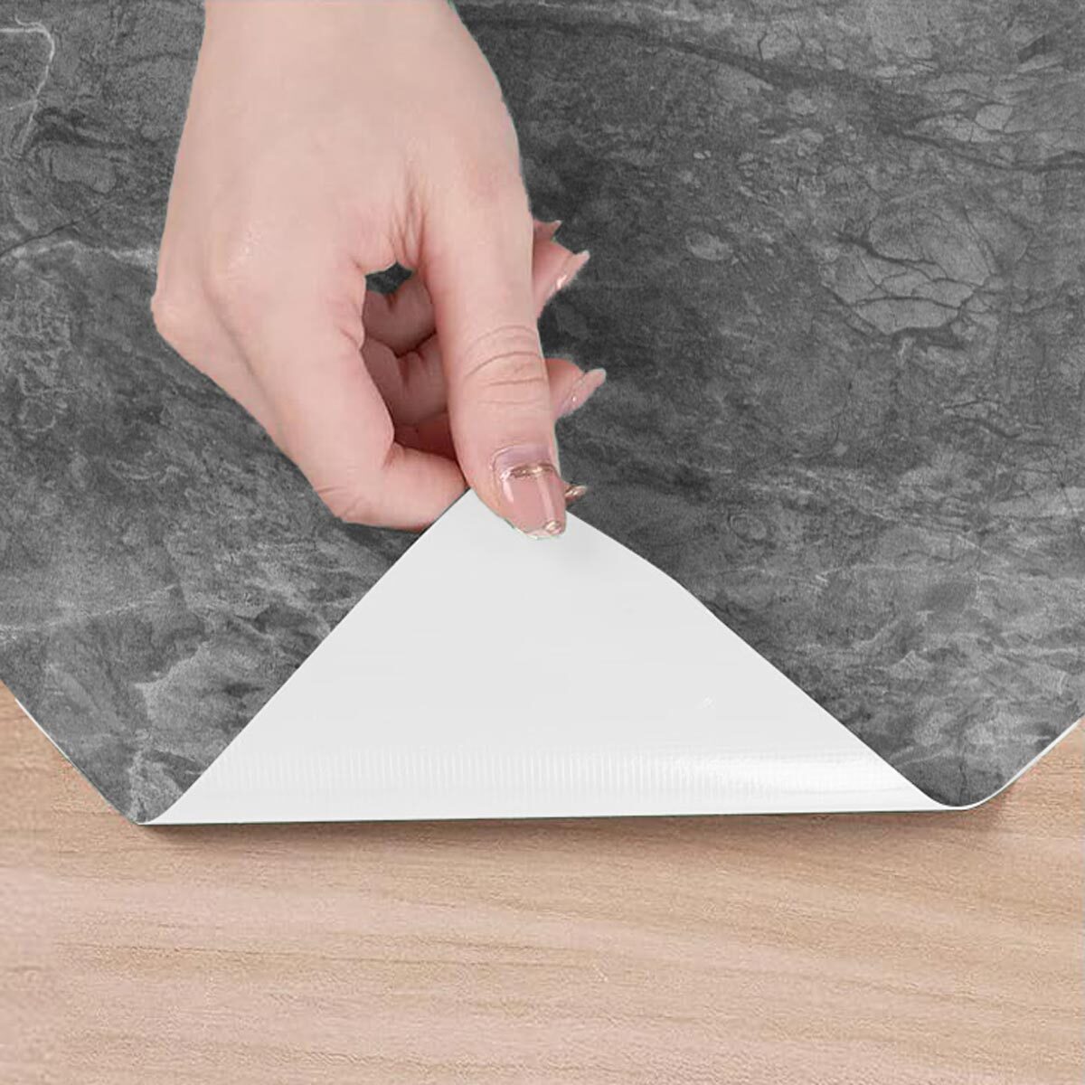 Rouleau revêtement adhésif vinyle au mètre - Sticker lavable Cuisine Meuble Armoire Porte - GRANIT GRIS FONCÉ
