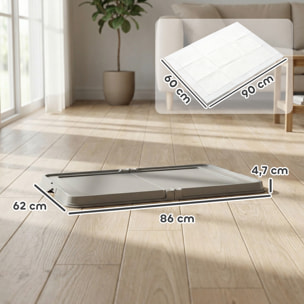 Inodoro para Perros Plegable, 86x62 cm, Bandeja Sanitaria para Perros para Entrenamiento, con 3 Almohadillas, Pies Antideslizantes y Fácil de Limpiar, Gris