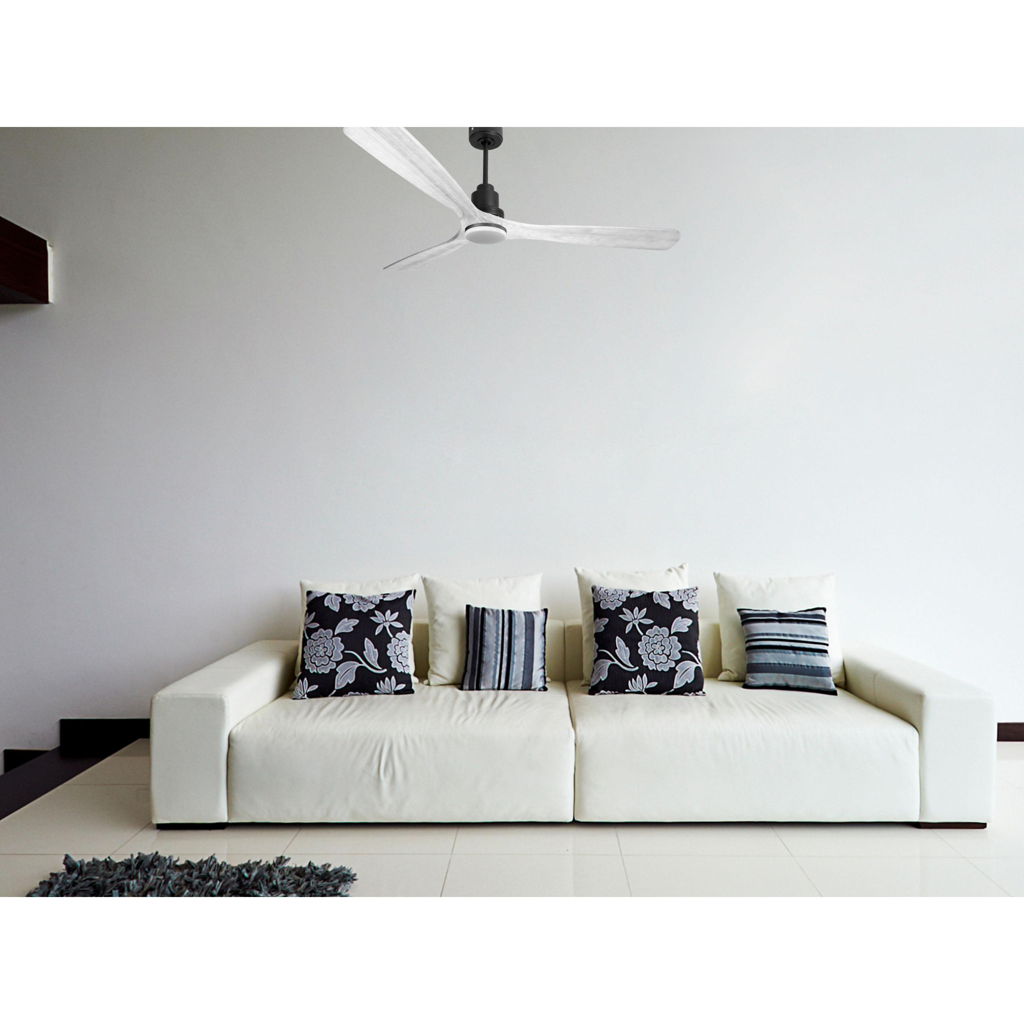 Ventilateur de plafond Réversible  Thermostat Dimmable Wifi Moteur à courant continu Toits en pente Télécommande Lumière à trois tons Hypersilence Mémoire