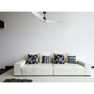 Ventilateur de plafond Réversible  Thermostat Dimmable Wifi Moteur à courant continu Toits en pente Télécommande Lumière à trois tons Hypersilence Mémoire