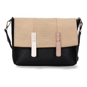 Bandolera para mujer con correa ajustable, compartimento principal con boton de iman