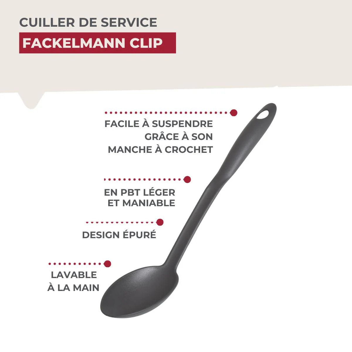 Cuillère à servir 32,5 cm Fackelmann CLIP