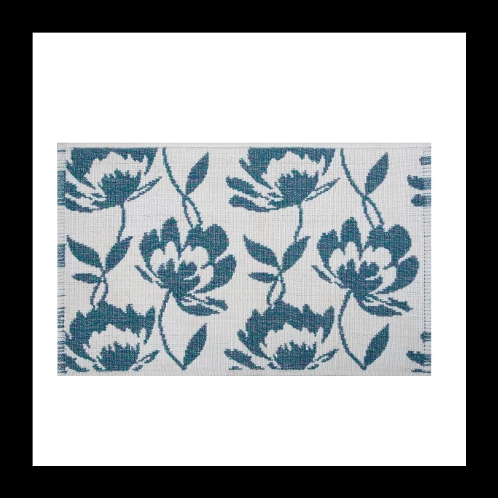 Tapis de bain Coton BLOSSOM 50x80cm Bleu Indigo Spirella