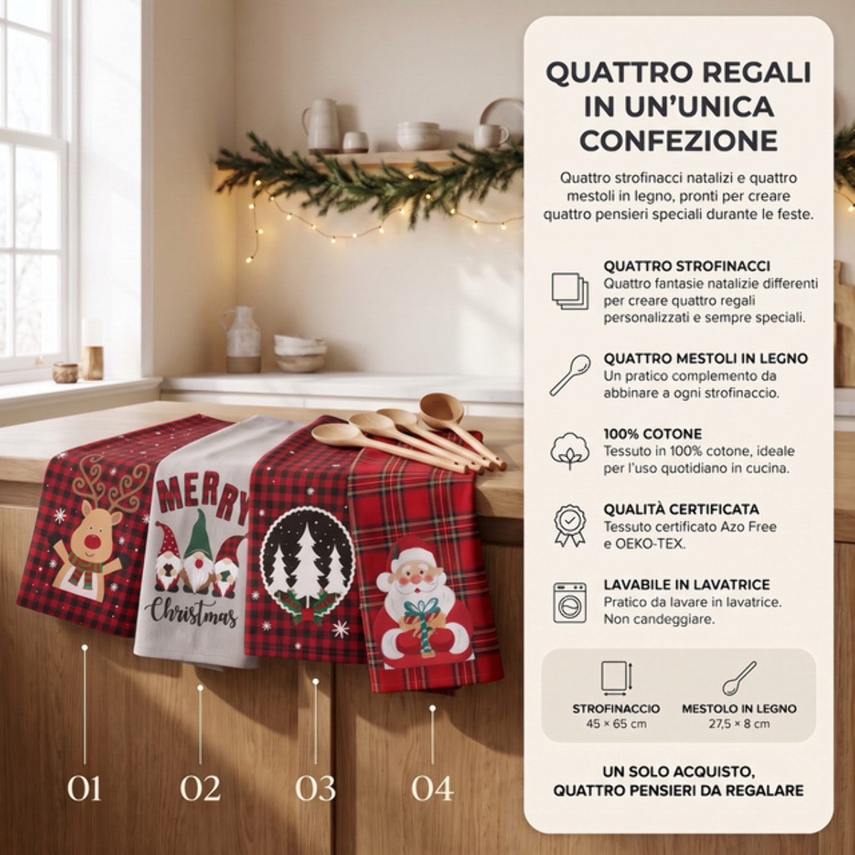 Set strofinacci in cotone - MULTICOLOR