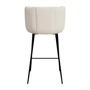 Lot de 2 chaises pour îlot central 67 cm en tissu bouclé beige - Rosy