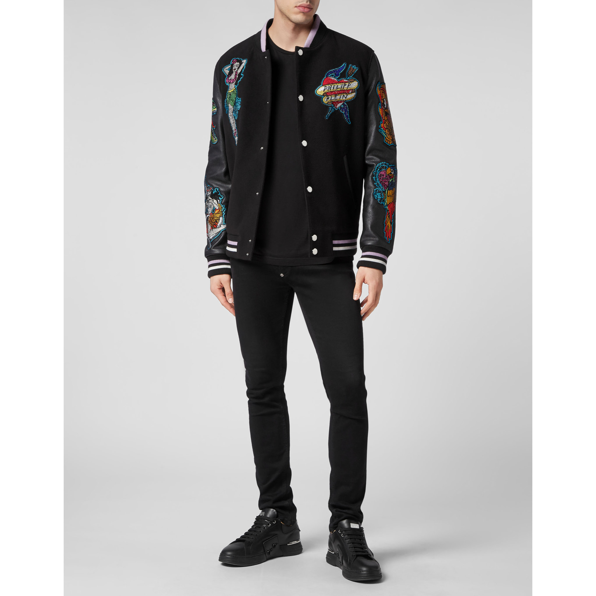 PHILIPP PLEIN Bomber de cuero HAWAII