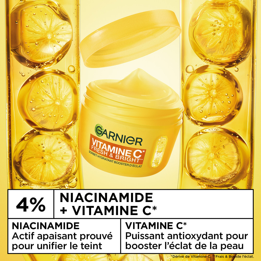 Garnier SkinActive Vitamine C Crème Sorbet Hydratante Booster d'Eclat - 85 ml