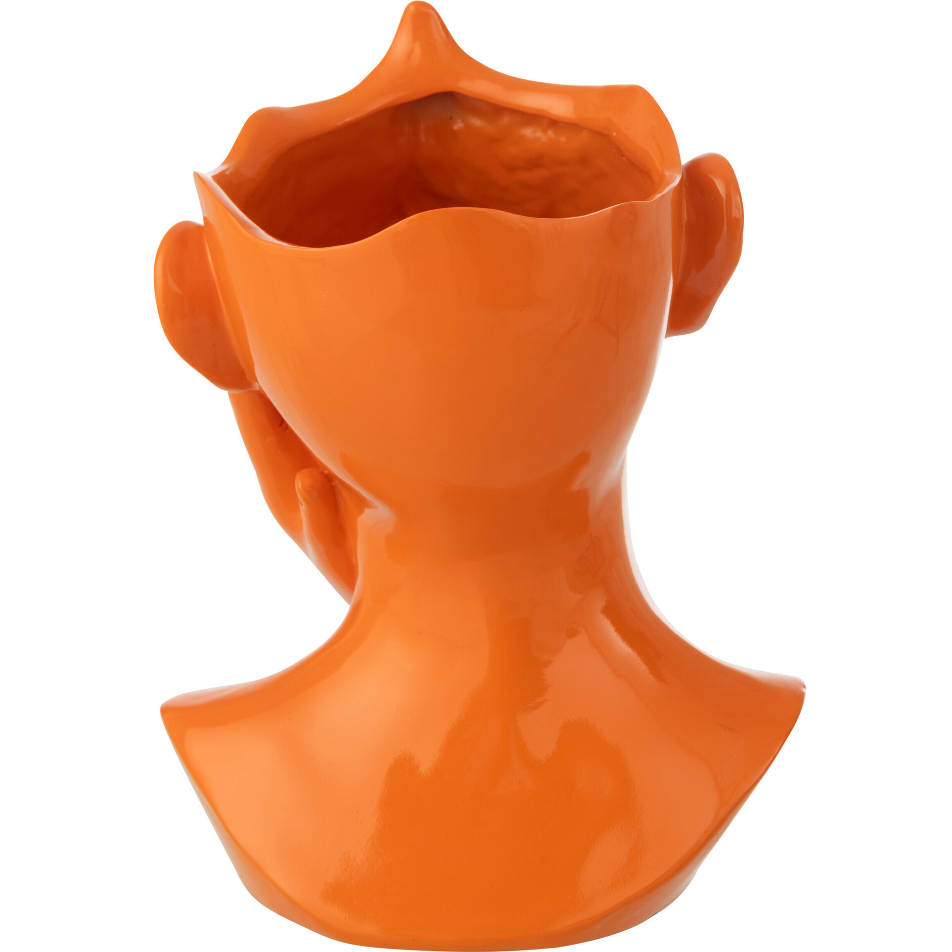J-Line Cache-Pot Femme - polyrésine - orange foncé