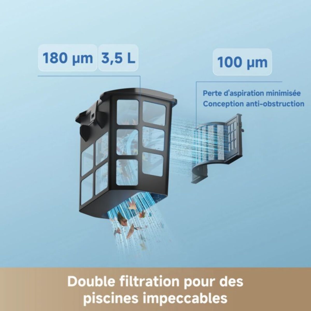 Robot piscine MOVA Diver A10 sans fil - fond, parois, ligne d'eau - Navigation avec assistance IA