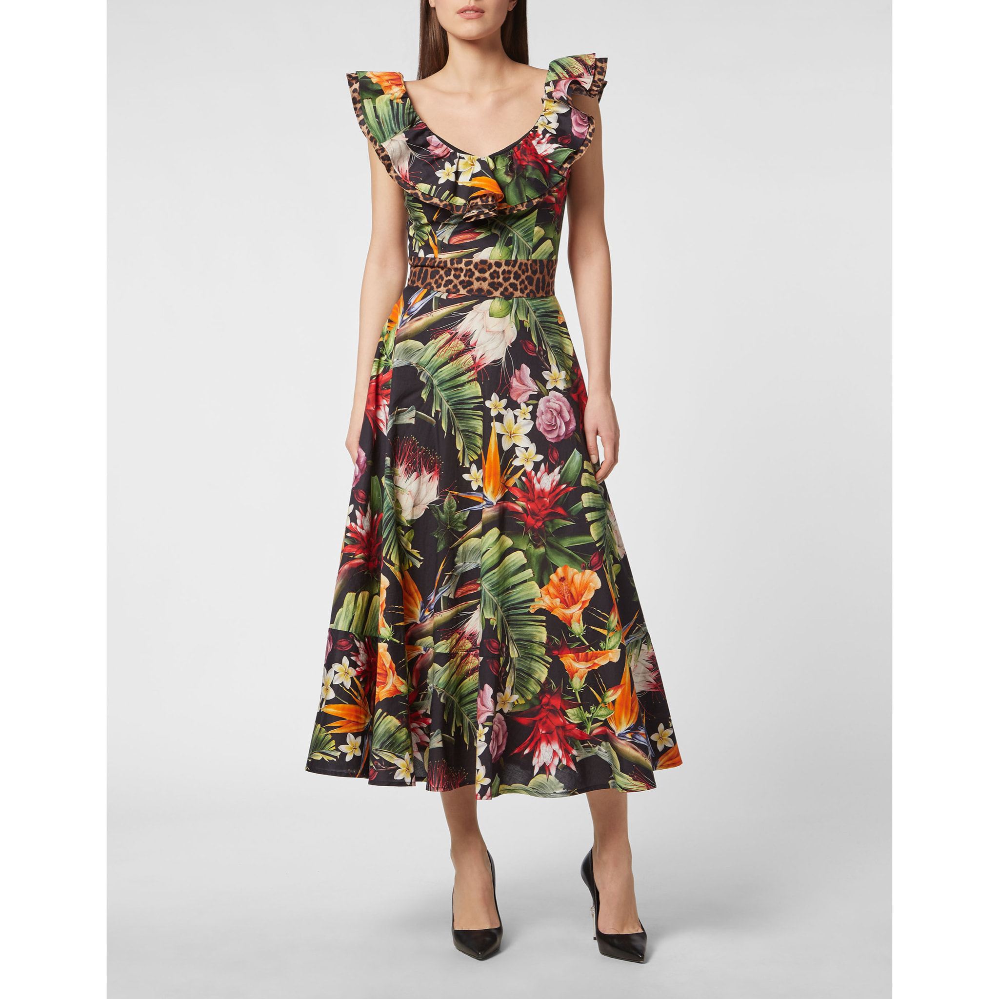 PHILIPP PLEIN Long Dress FLOWERS