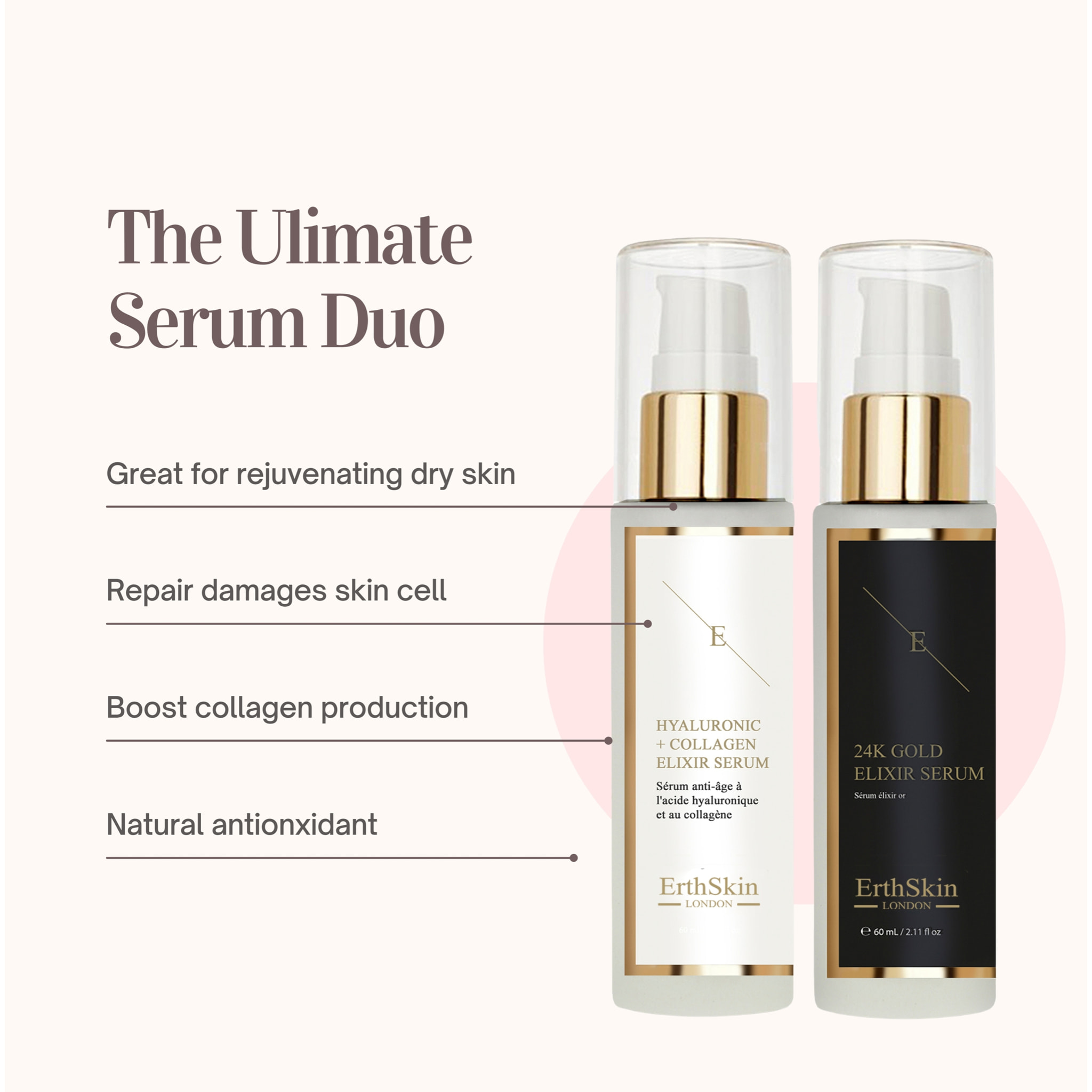 Dúo de oro de 24 quilates y colágeno