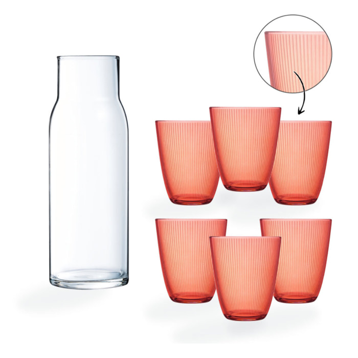 Carafe Funambule et 6 verres Stripy Jasper 31cl - Luminarc