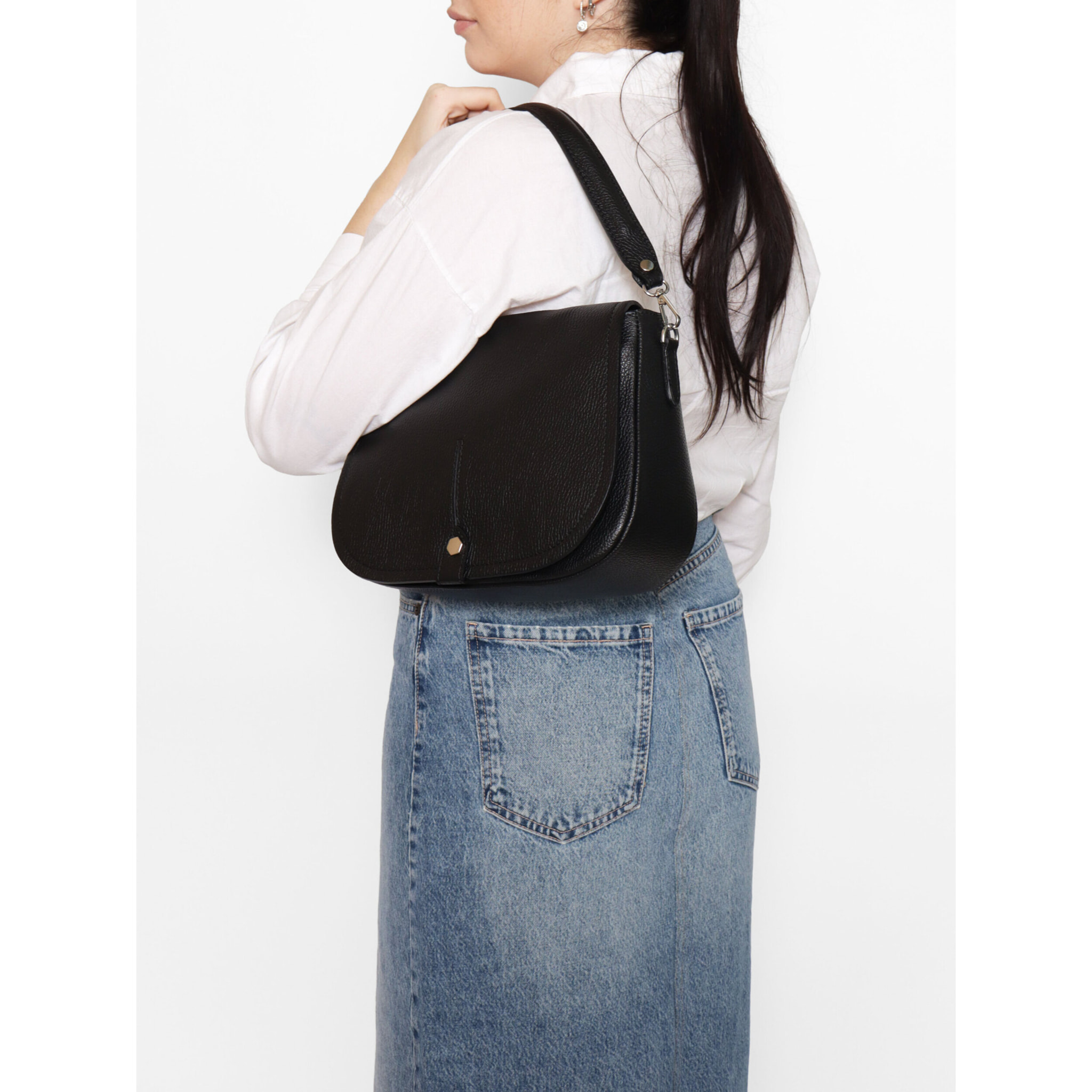 Borsa a spalla Sabina da donna In Vera pelle Made in Italy 29x20x11 cm