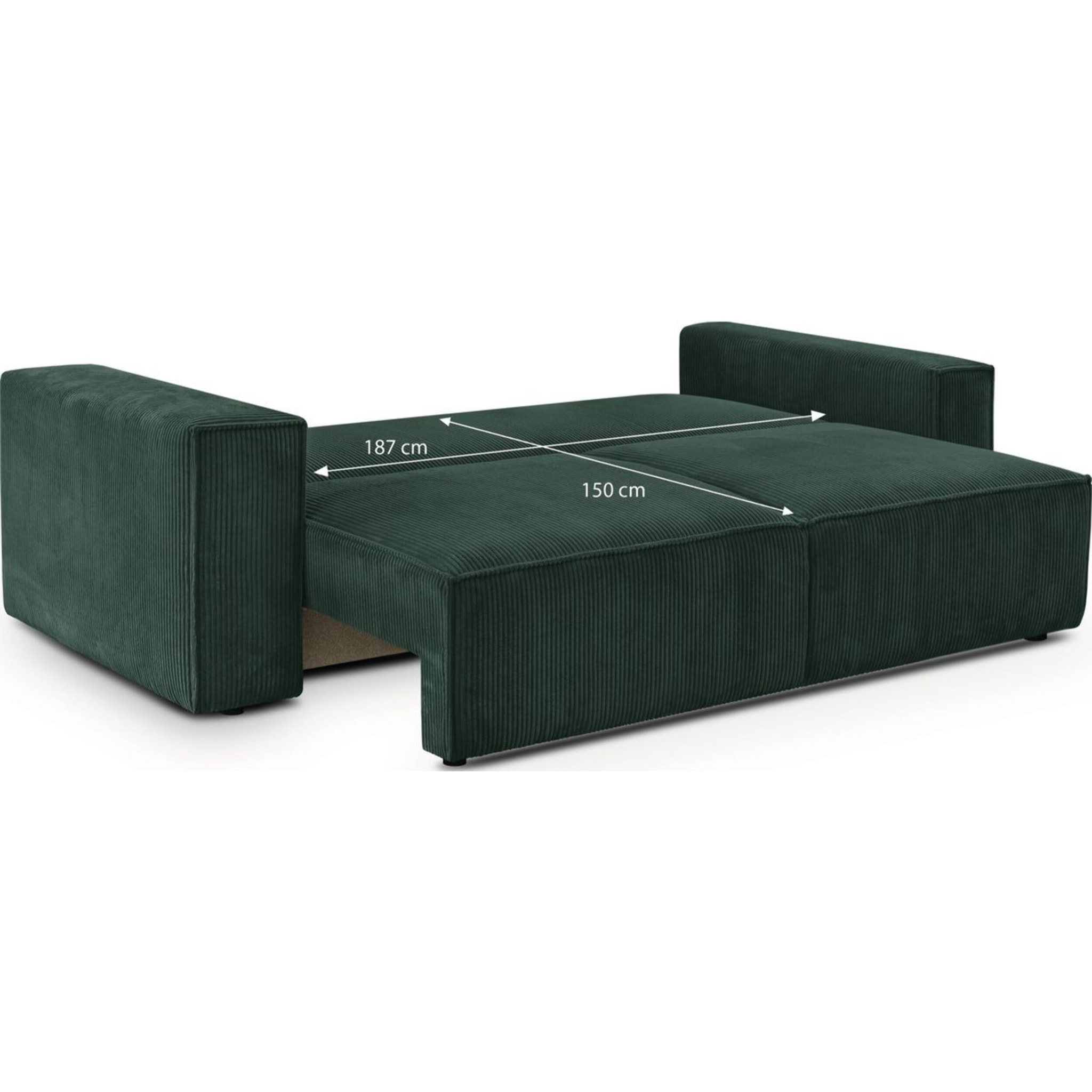 Canapé convertible 3 places en velours côtelé - HARPER