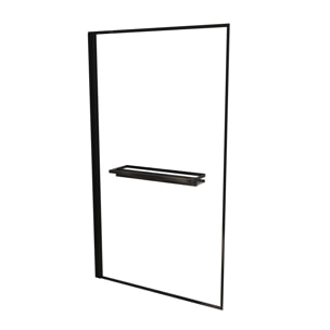 Pare baignoire Rabattable 75x130 cm en Verre Trempé - Porte-Serviette et Etagère Noir Mat