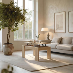 Mesa de centro elevable en roble canadian Norak Roble Canadian