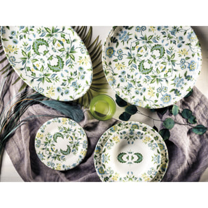 Servizio piatti Sanremo da 18 pezzi in ceramica sottosmalto