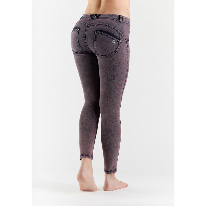 Jeans push up WR.UP® denim navetta effetto marble colorato