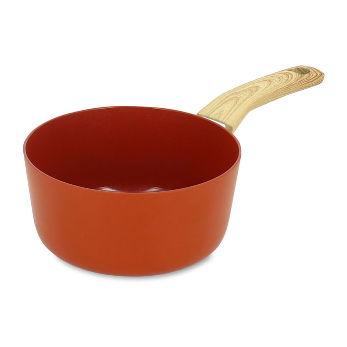 Casserole 16cm en aluminium recyclé brique - tous feux COLORAMA
