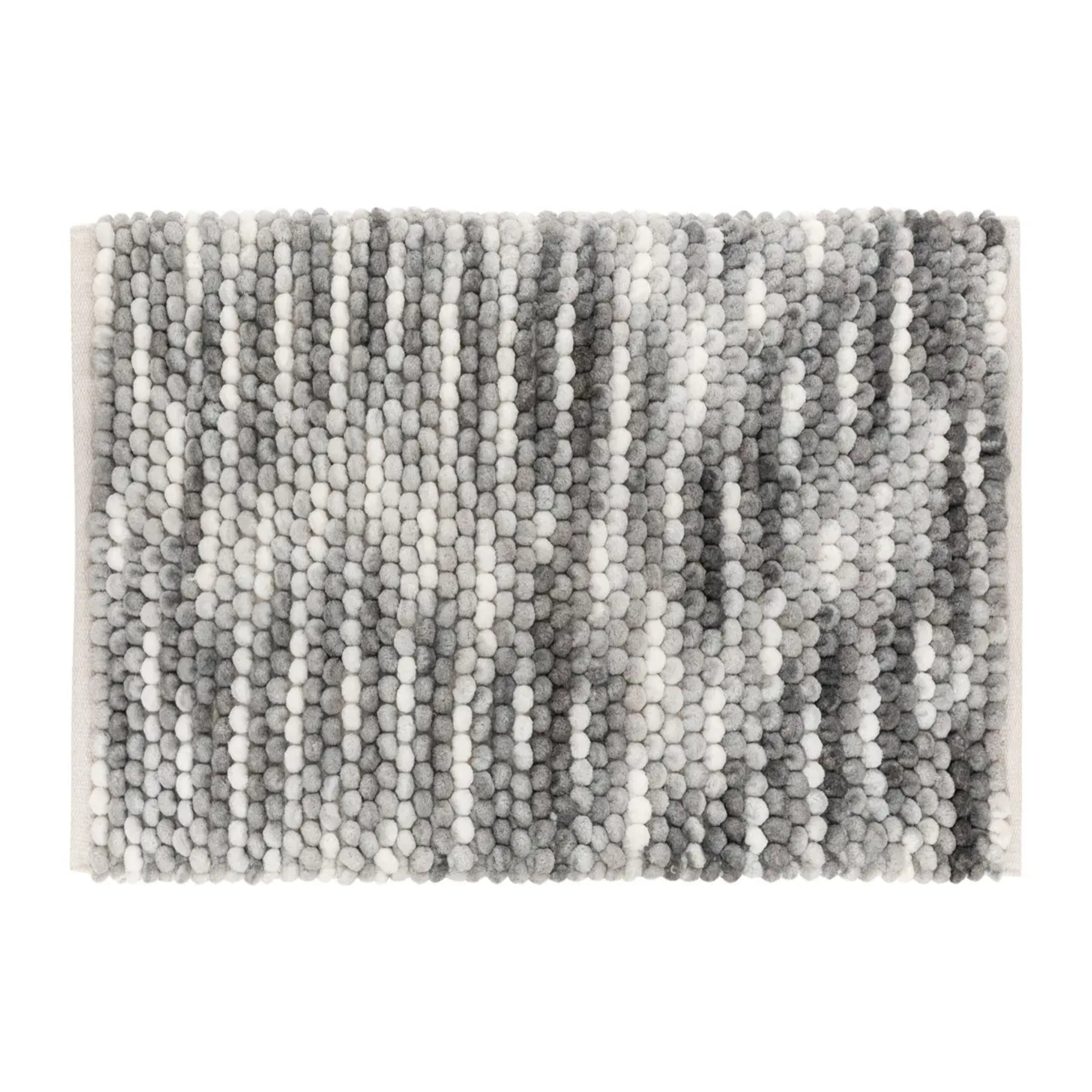 Tapis de bain boule en coton gris 75x50cm