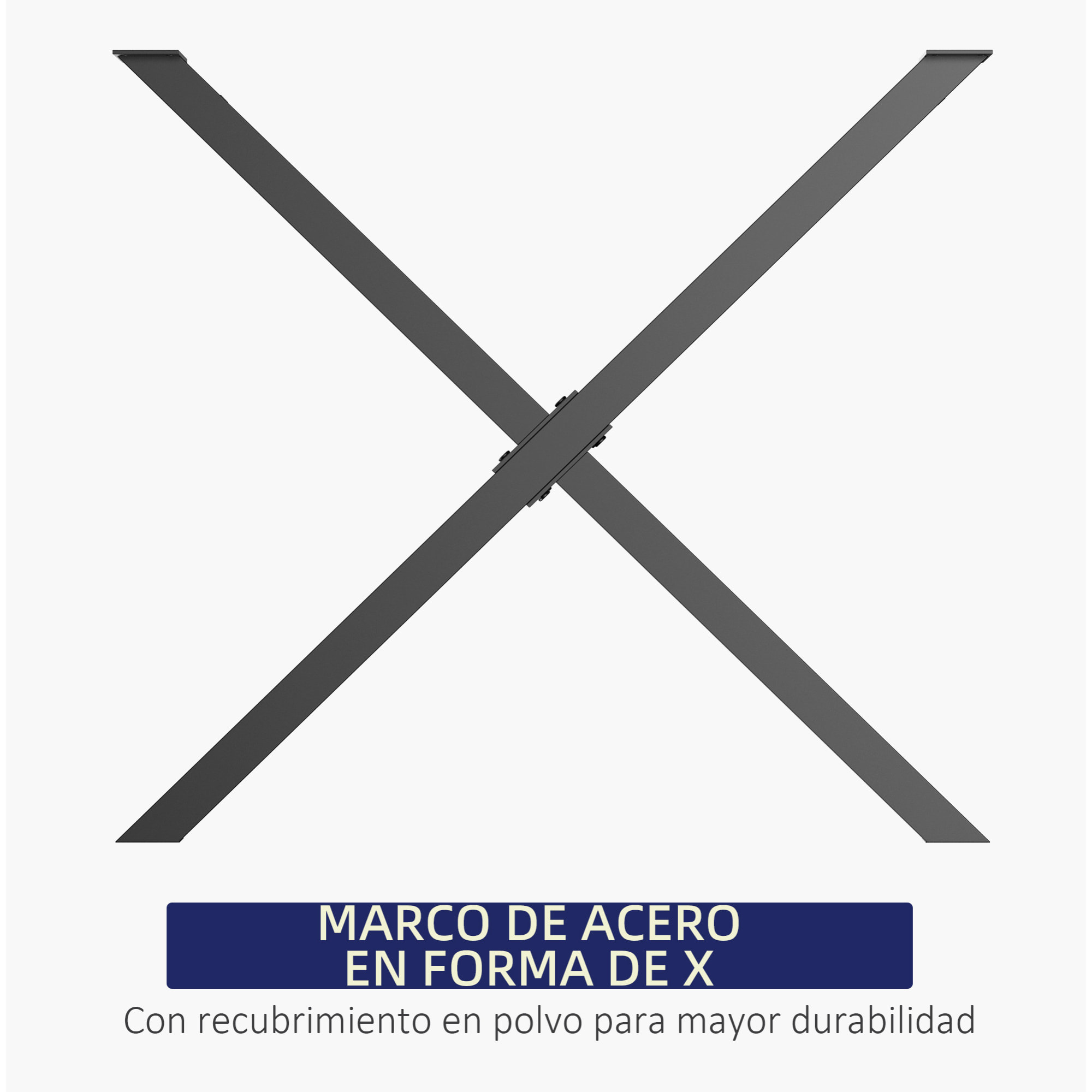 HOMCOM Conjunto de 2 Patas para Mesa Estilo Industrial 80x72 cm en Forma de X Patas de Muebles de Acero para Soporte con Protectores Tornillos de Montaje Incluidos Negro