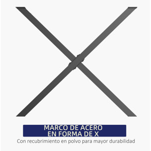 HOMCOM Conjunto de 2 Patas para Mesa Estilo Industrial 80x72 cm en Forma de X Patas de Muebles de Acero para Soporte con Protectores Tornillos de Montaje Incluidos Negro
