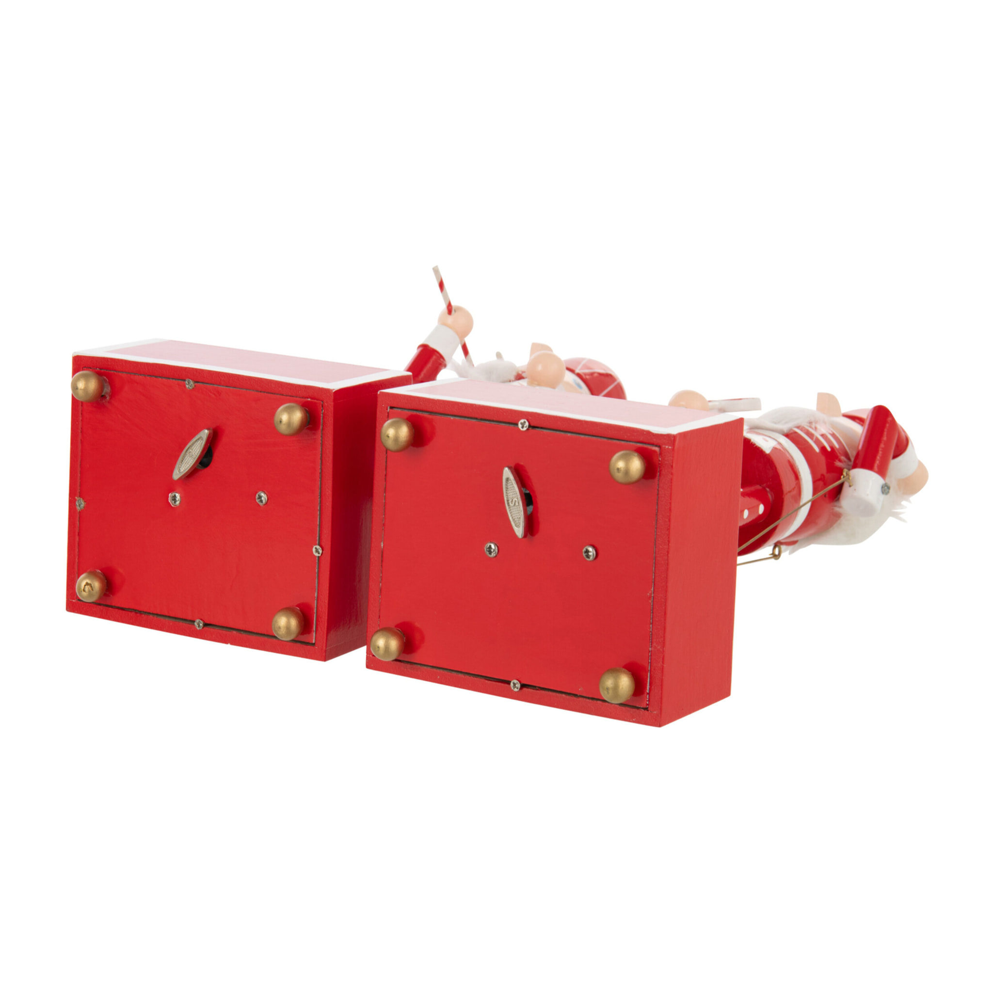 J-Line décoration Casse-Noisette Musique - bois de pin - rouge/blanc - 2 pièces