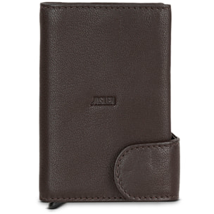 Cartera Tarjetero Hombre Billetera Piel Fina, Cómoda Y Ligera Para Tarjetas De Crédito. Carcasa Metálica Con Capacidad Para 7 Tarjetas Fundas Capa Protección Rfid