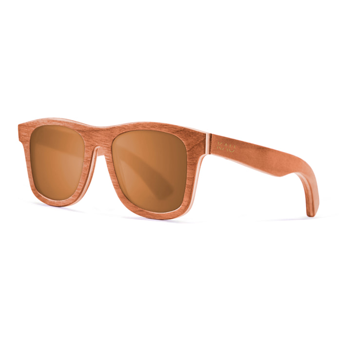 Gafas de sol KAU MIAMI - De madera skate / Polarizada marrón y marrón