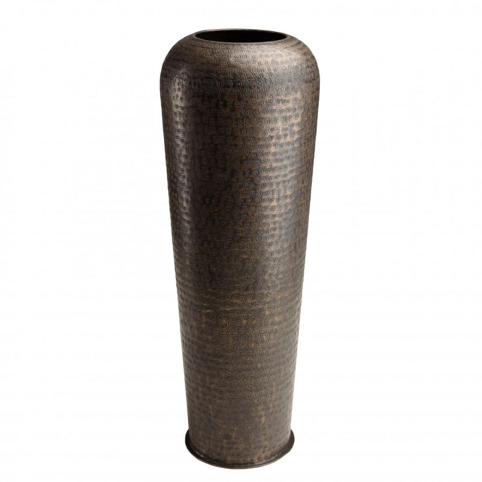 HONORE - Vase alu L30cm H85cm couleur cuivre noir antique avec gravures