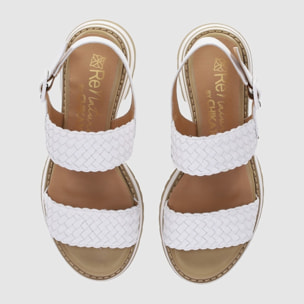 Sandalias de Piel - Blanco - Tacón: 4 cm