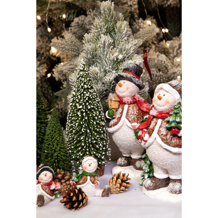 Pupazzi Natale con Albero - Pezzi 2 - 8,5xH15,5x6,5cm - Bianchi Dino SpA