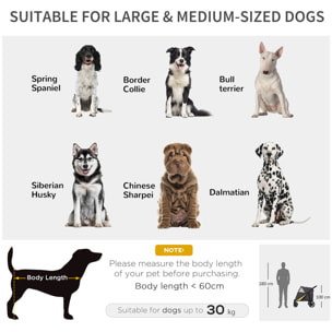 PawHut Passeggino Pieghevole per Cani di Taglia Media in Acciaio e Tessuto Oxford con Ingressi a Cerniera e Finestre a Rete, 112x65x100 cm